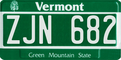 VT license plate ZJN682
