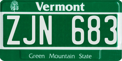 VT license plate ZJN683