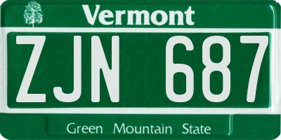 VT license plate ZJN687