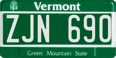 VT license plate ZJN690
