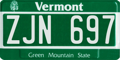 VT license plate ZJN697