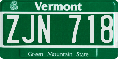 VT license plate ZJN718