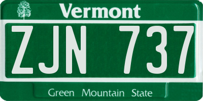 VT license plate ZJN737