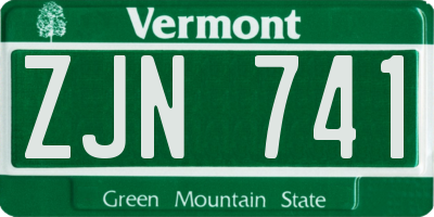 VT license plate ZJN741