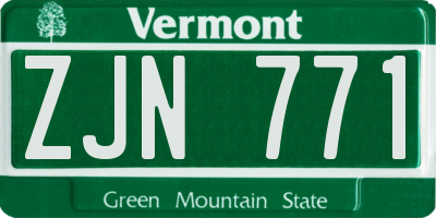 VT license plate ZJN771