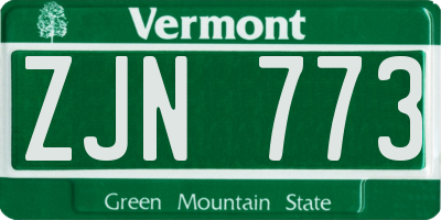 VT license plate ZJN773