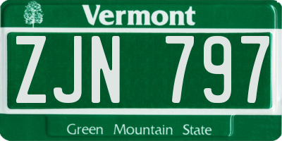 VT license plate ZJN797