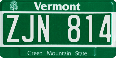 VT license plate ZJN814