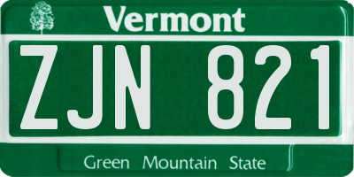 VT license plate ZJN821