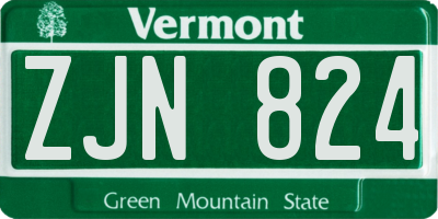 VT license plate ZJN824