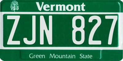 VT license plate ZJN827