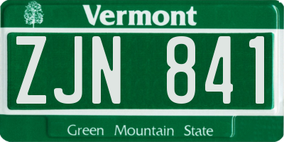 VT license plate ZJN841