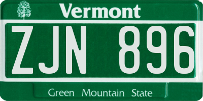 VT license plate ZJN896