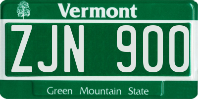 VT license plate ZJN900
