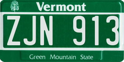 VT license plate ZJN913