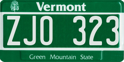 VT license plate ZJO323
