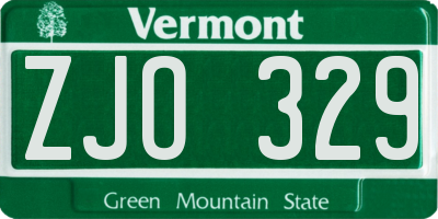 VT license plate ZJO329