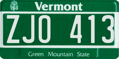 VT license plate ZJO413
