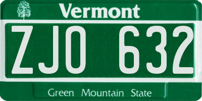 VT license plate ZJO632