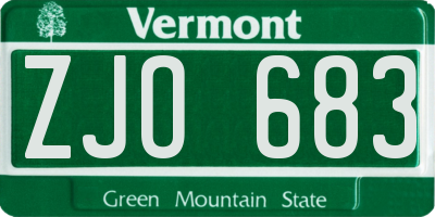 VT license plate ZJO683