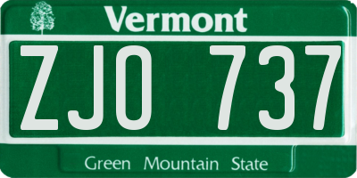VT license plate ZJO737