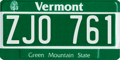 VT license plate ZJO761