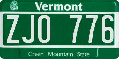 VT license plate ZJO776