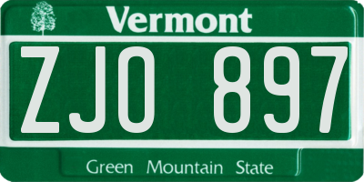 VT license plate ZJO897