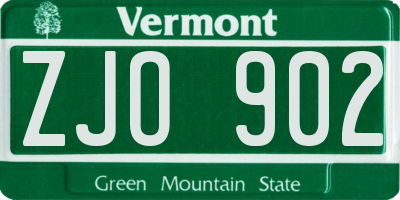 VT license plate ZJO902