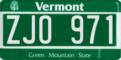 VT license plate ZJO971