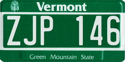 VT license plate ZJP146