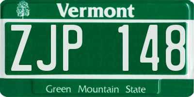 VT license plate ZJP148