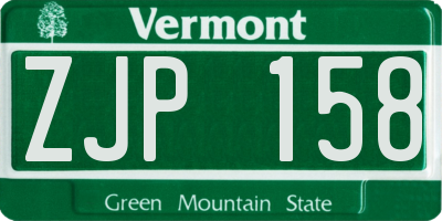 VT license plate ZJP158