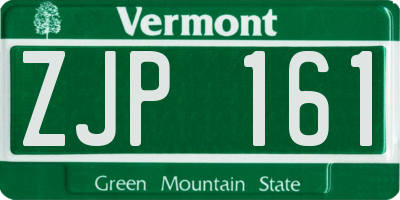 VT license plate ZJP161