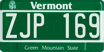 VT license plate ZJP169