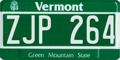 VT license plate ZJP264
