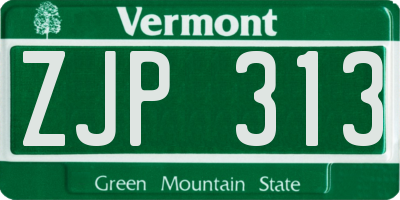 VT license plate ZJP313