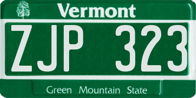 VT license plate ZJP323