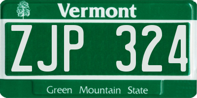 VT license plate ZJP324