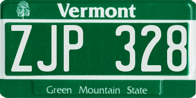 VT license plate ZJP328