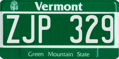 VT license plate ZJP329