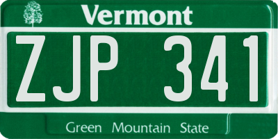 VT license plate ZJP341