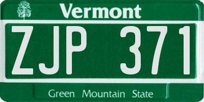 VT license plate ZJP371