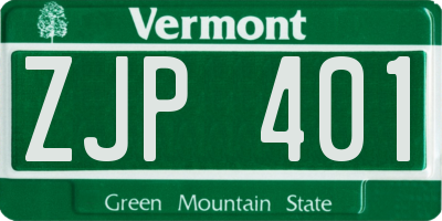 VT license plate ZJP401