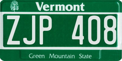 VT license plate ZJP408