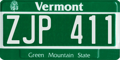 VT license plate ZJP411