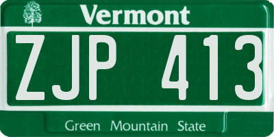 VT license plate ZJP413