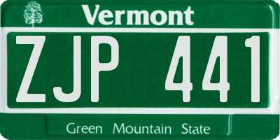 VT license plate ZJP441