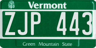VT license plate ZJP443