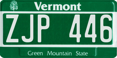 VT license plate ZJP446